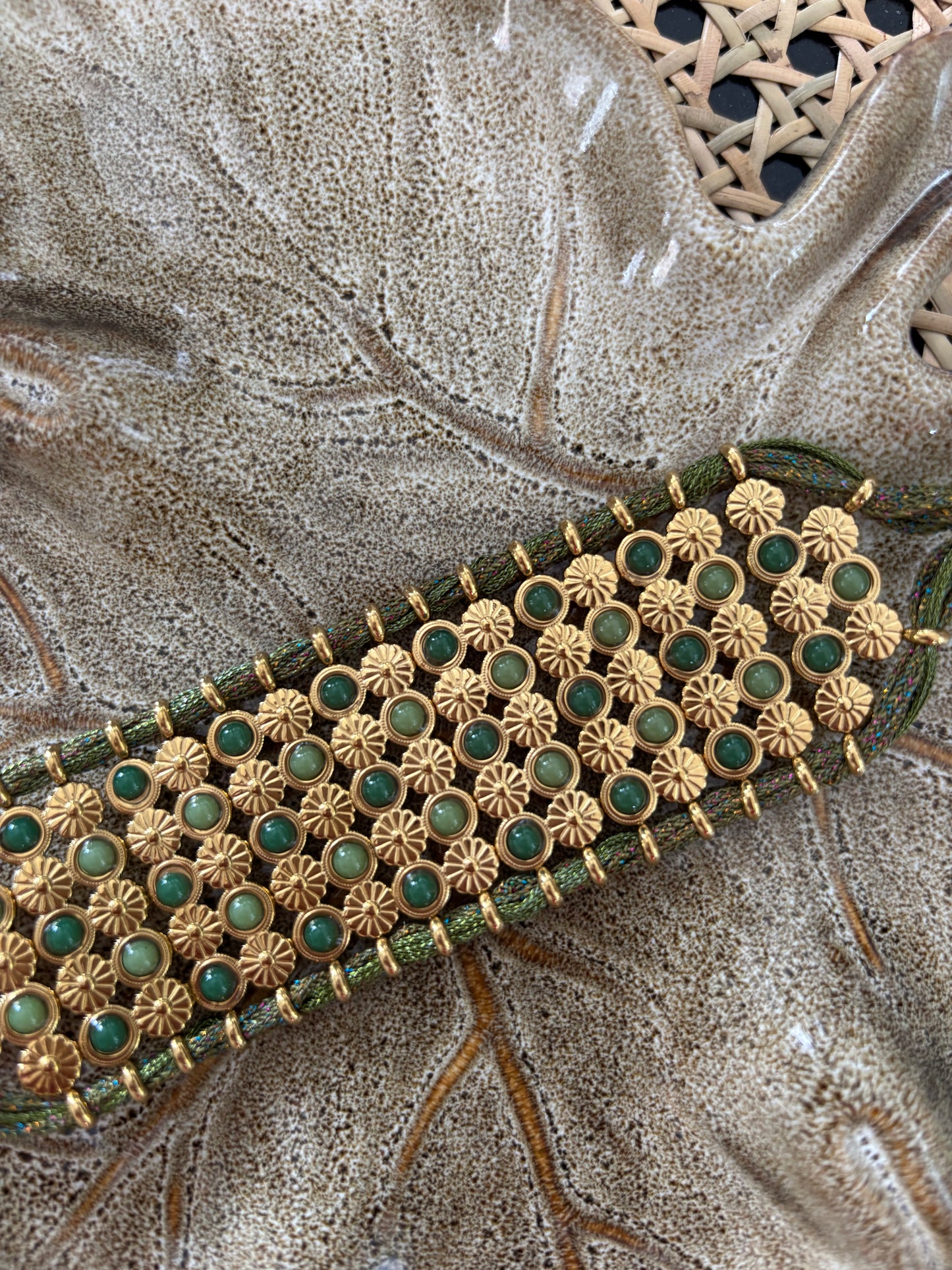 Green statement armband